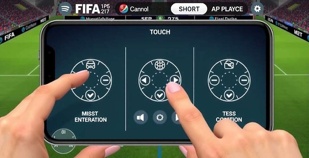 FIFA Mobile Masters Controls FIFA Mobile Masters control interface showing touch controls
